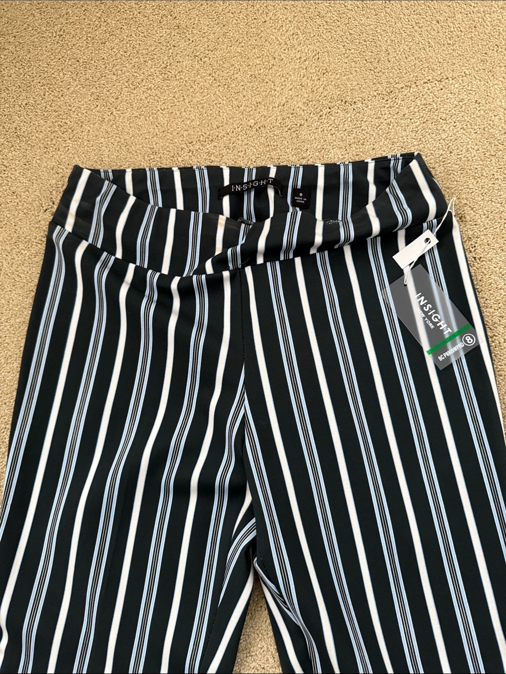 Insight Black and White Vertical Stripe Trousers